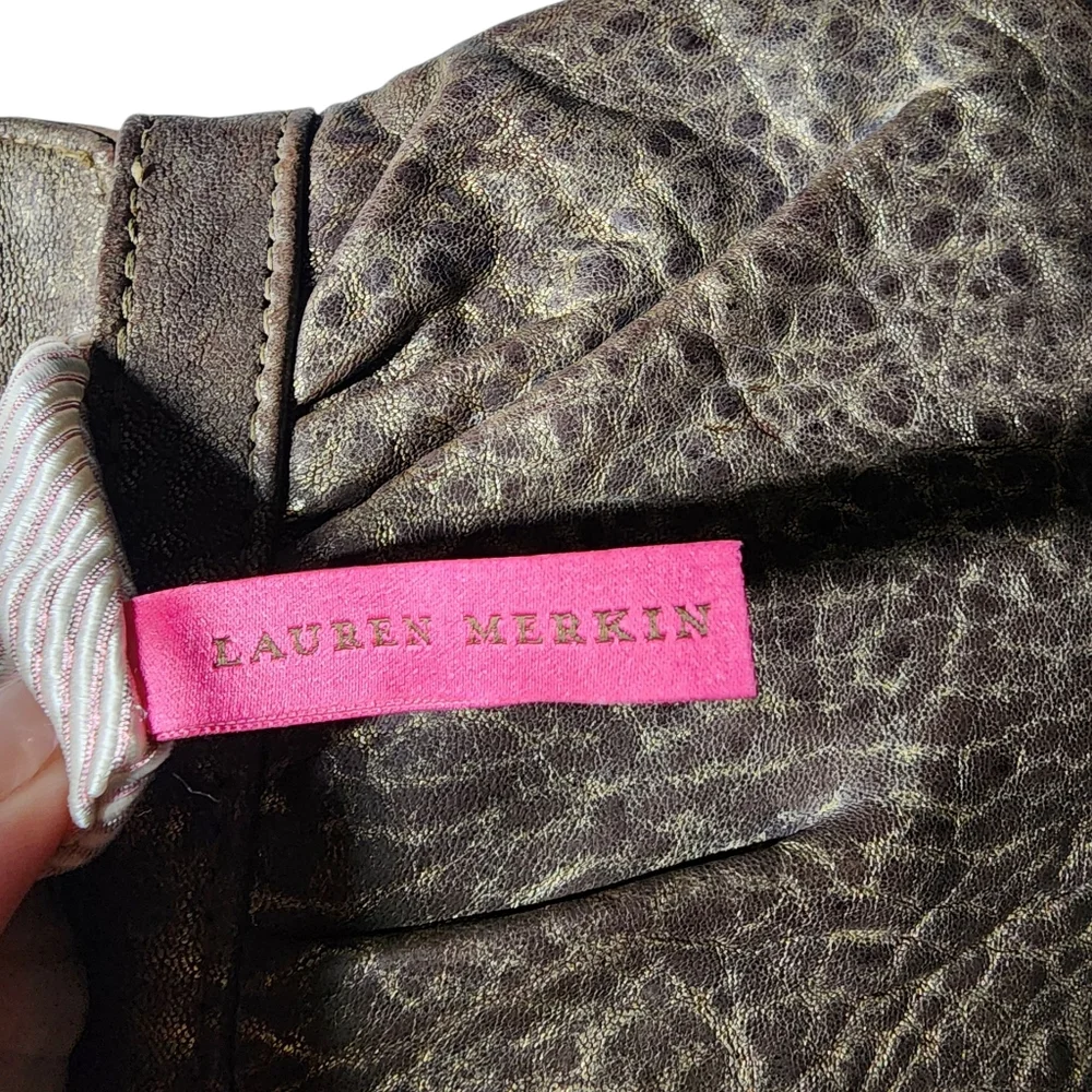 Lauren Merkin Bronze Leather Clutch - EUC.